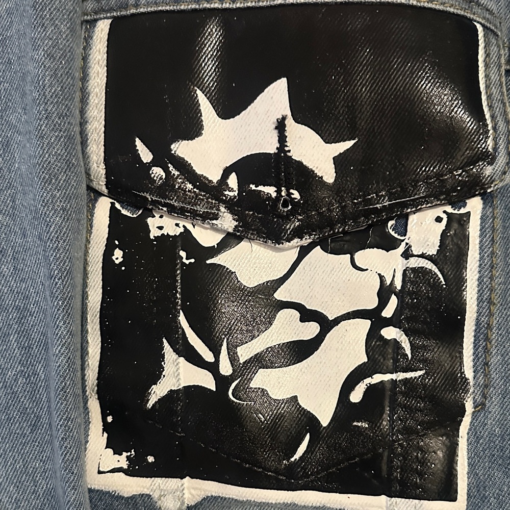 Denim Patchwork Jean Jacket - Blue - image 9